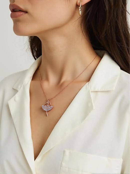 Graceful Ballerina Pendant Necklace Emerosa Jewellery