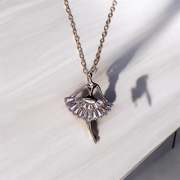 Graceful Ballerina Pendant Necklace Emerosa Jewellery