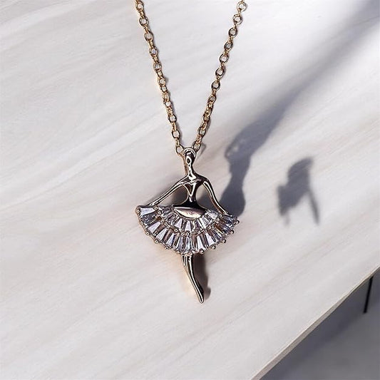 Graceful Ballerina Pendant Necklace Emerosa Jewellery