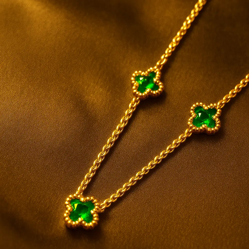 Green Clover Necklace Emerosa Jewellery