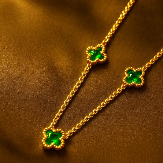 Green Clover Necklace Emerosa Jewellery
