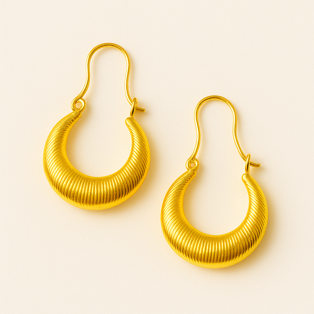 Gold Crescent Hoop Earrings Emerosa Jewellery