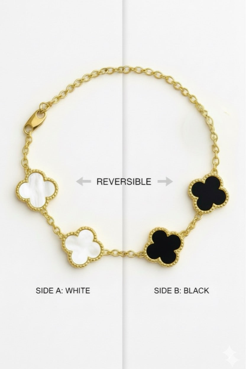 Anti Tarnish Reverse Clover Chain Bracelet Emerosa Jewellery