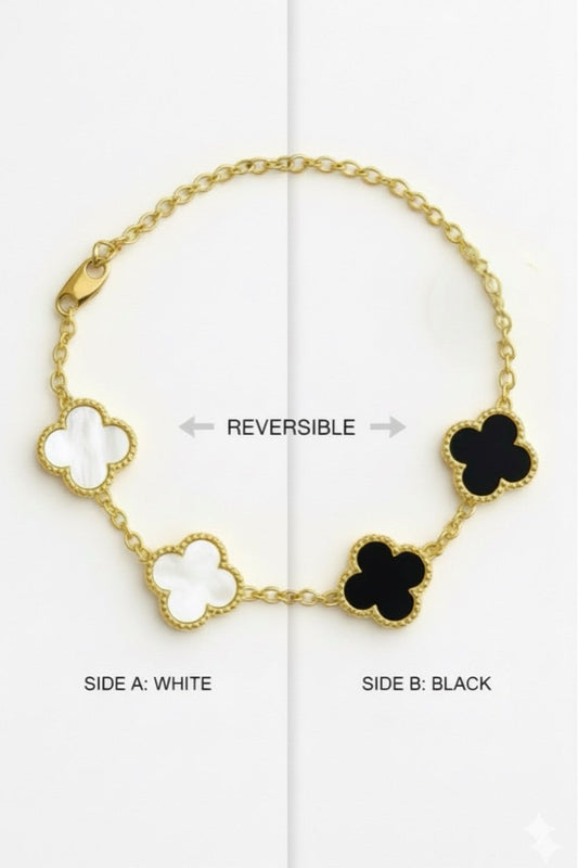 Anti Tarnish Reverse Clover Chain Bracelet Emerosa Jewellery
