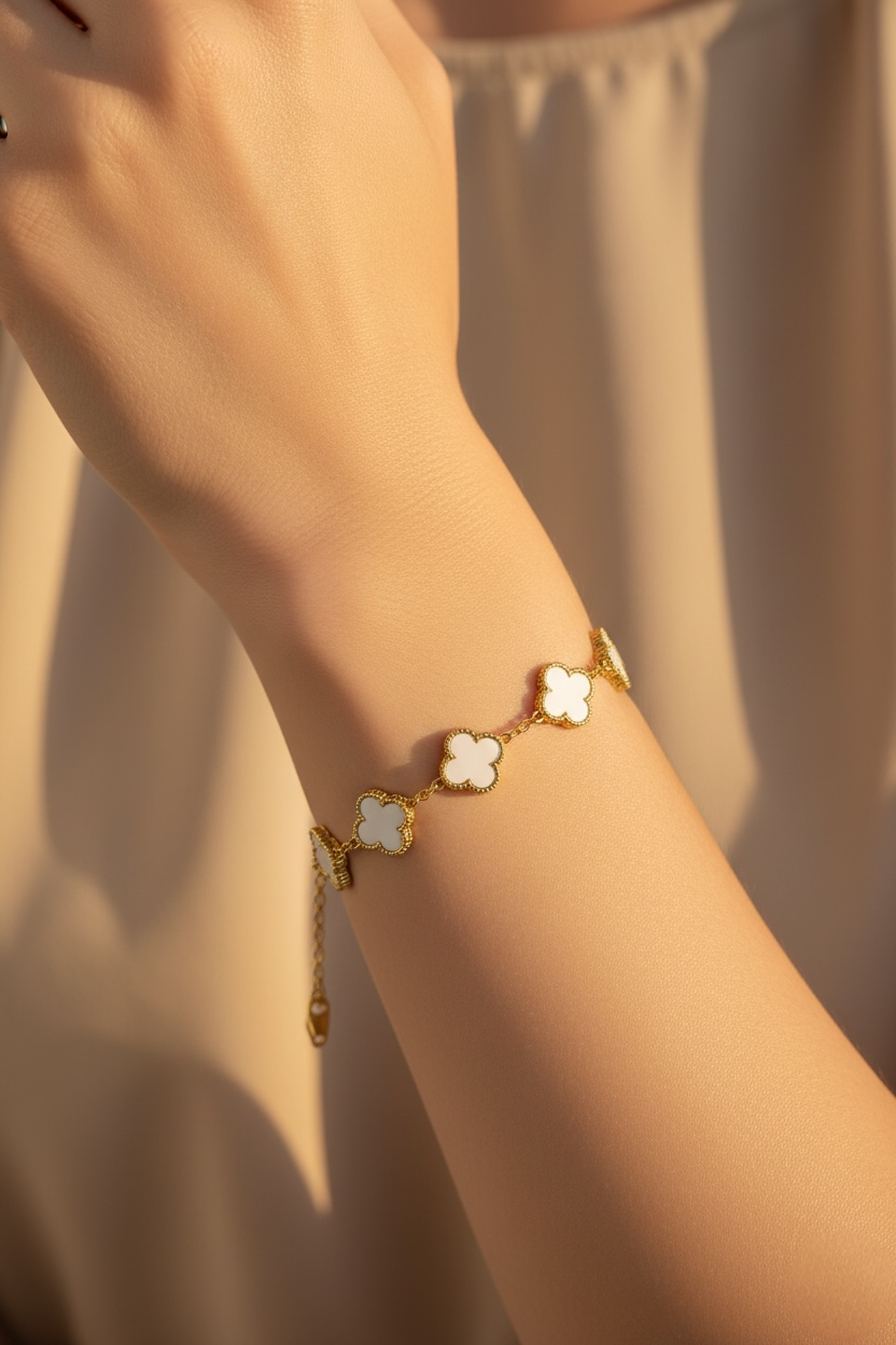 Anti Tarnish Reverse Clover Chain Bracelet Emerosa Jewellery