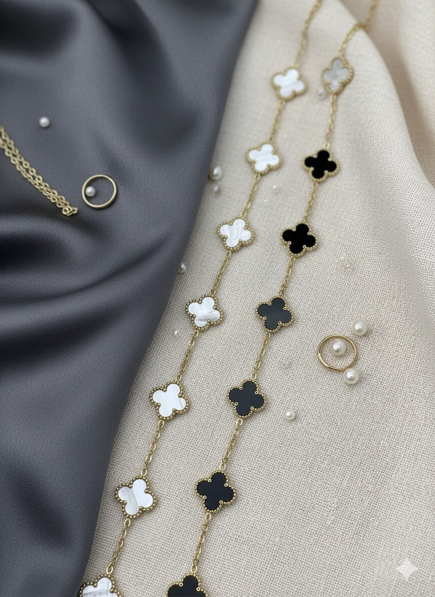 Anti Tarnish Reverse Clover Chain Bracelet Emerosa Jewellery