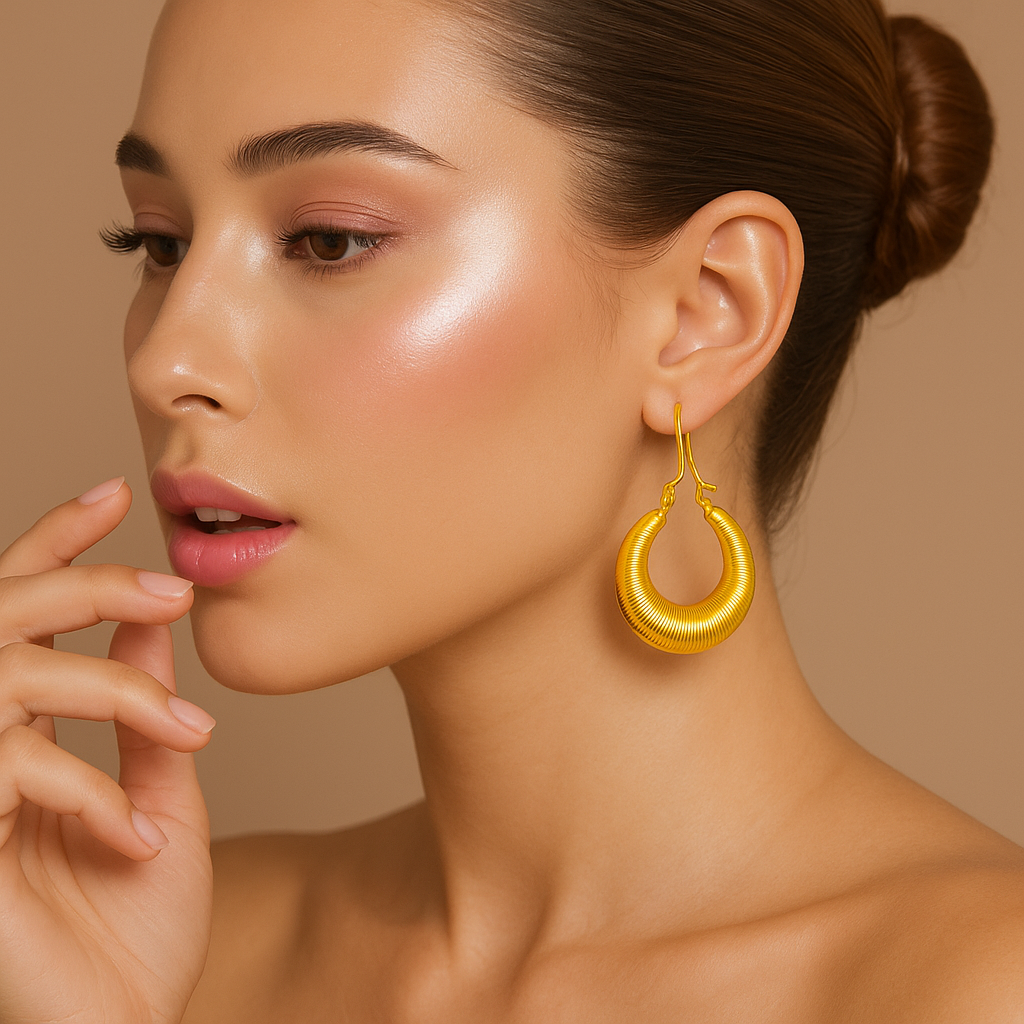 Gold Crescent Hoop Earrings Emerosa Jewellery