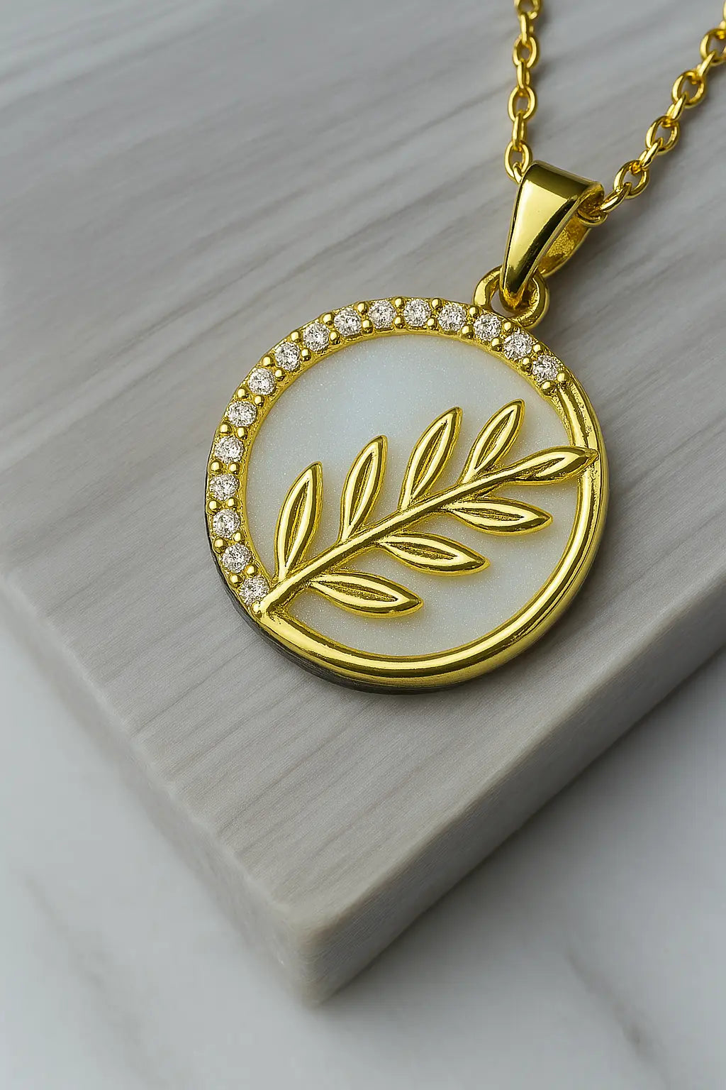 Gold Leaf Grace Necklace Emerosa Jewellery