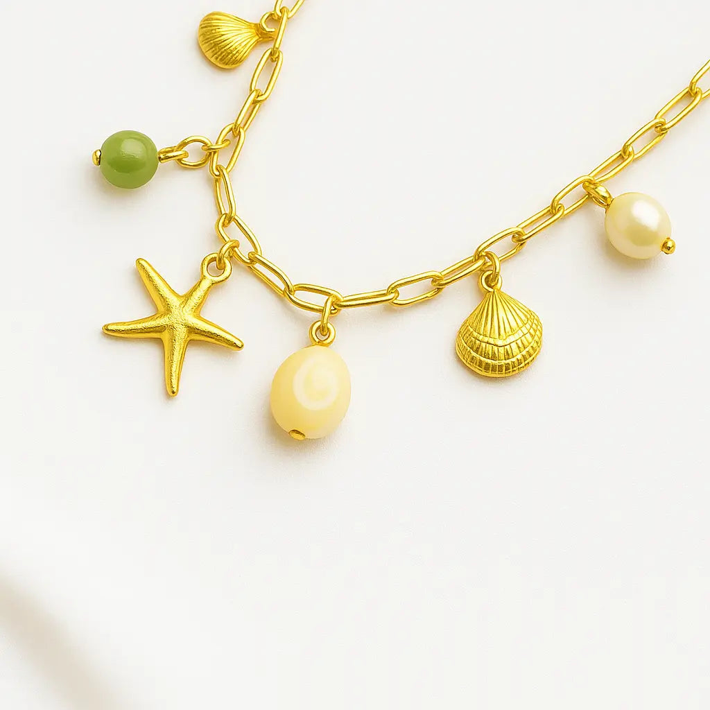 Starfish Sea Shell Pearl Necklace Emerosa Jewellery