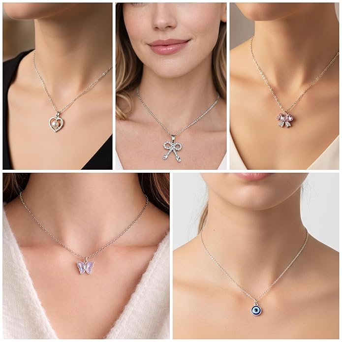 5 Pcs Necklace Combo Set For Women