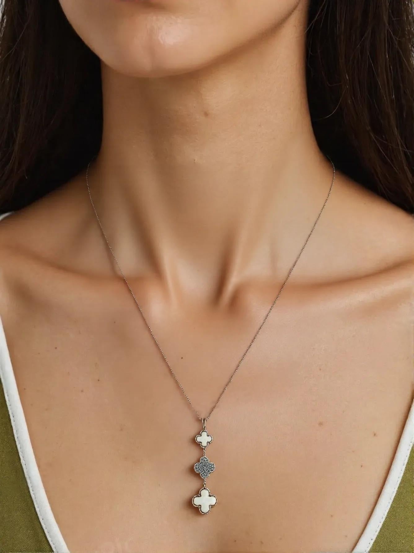 Rosette Rise Rose Gold Clover Necklace for Women Emerosa Jewellery