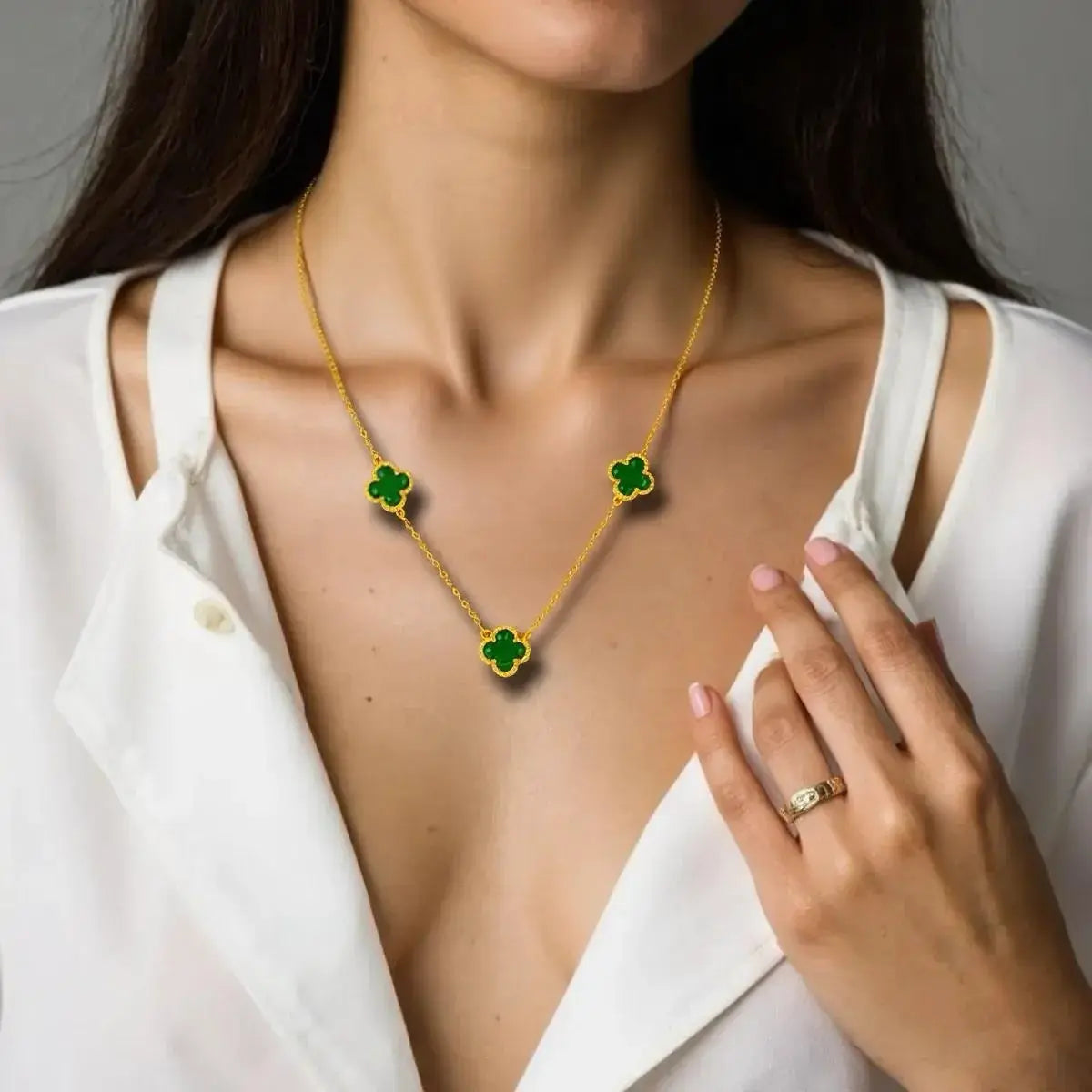 Green Clover Necklace Emerosa Jewellery