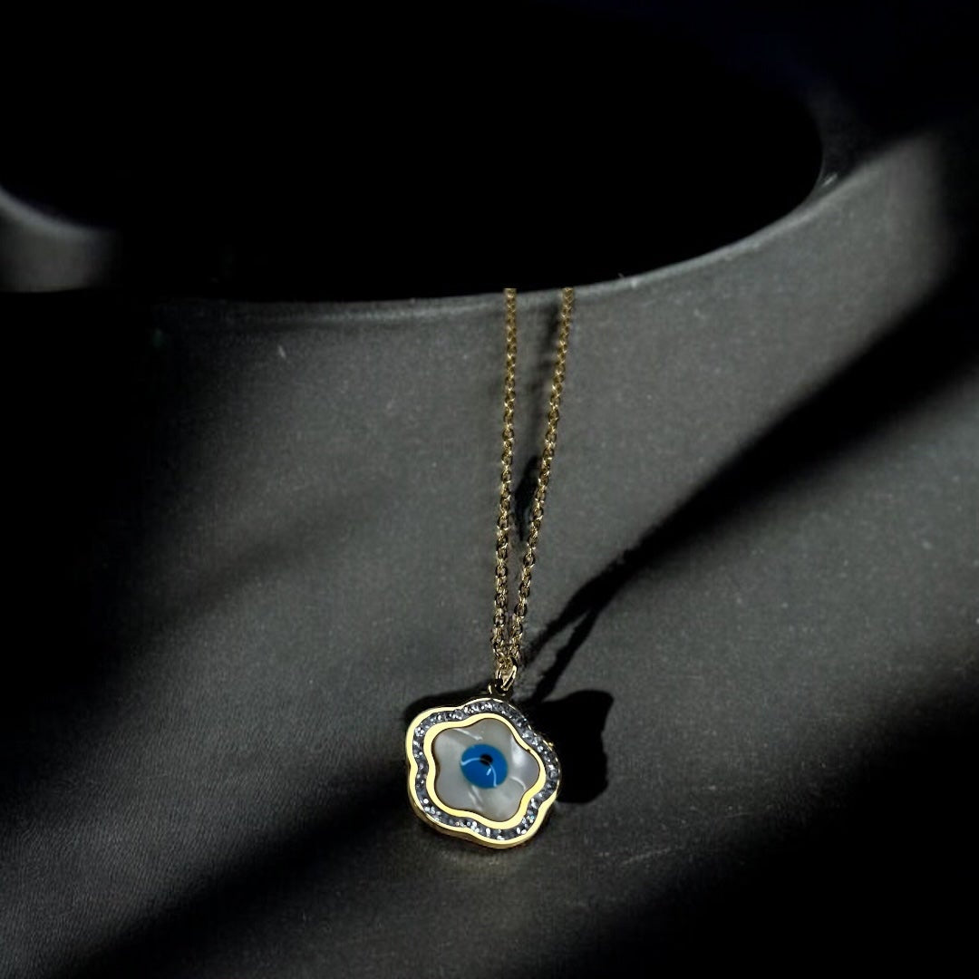 Evil Eye Flower Necklace Emerosa Jewellery