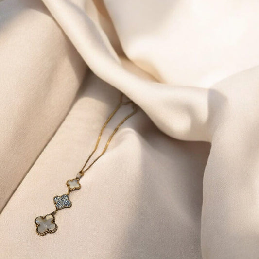 Rosette Rise Rose Gold Clover Necklace for Women Emerosa Jewellery