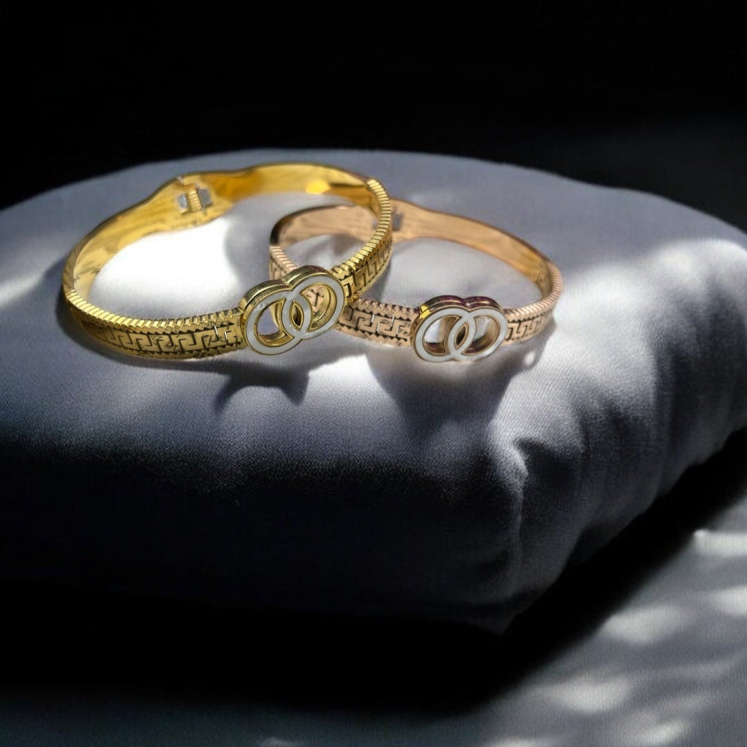 Designer Cuff Bracelet with Entwined Hoops Emerosa Jewellery