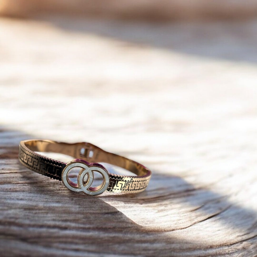 Designer Cuff Bracelet with Entwined Hoops Emerosa Jewellery