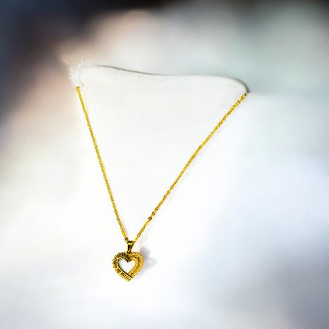 Golden Heart Shaped Necklace Emerosa Jewellery