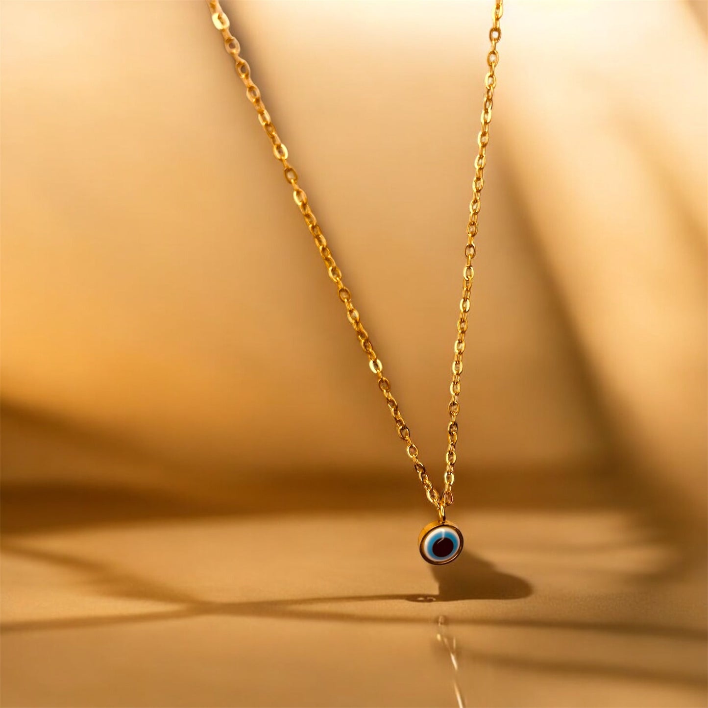 Turkish Blue Evil Eye Clover Heart Necklace Emerosa Jewellery