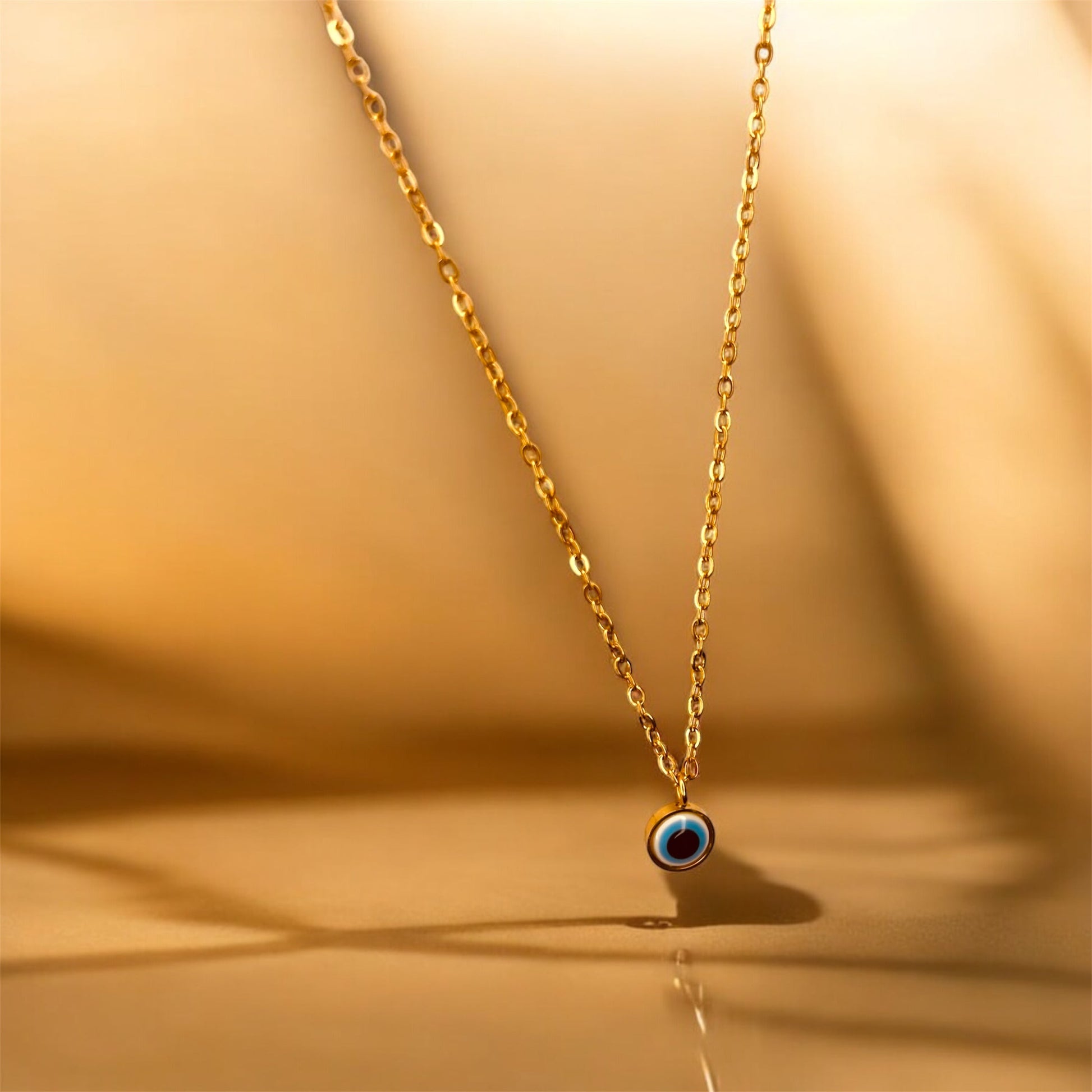 Turkish Blue Evil Eye Clover Heart Necklace Emerosa Jewellery