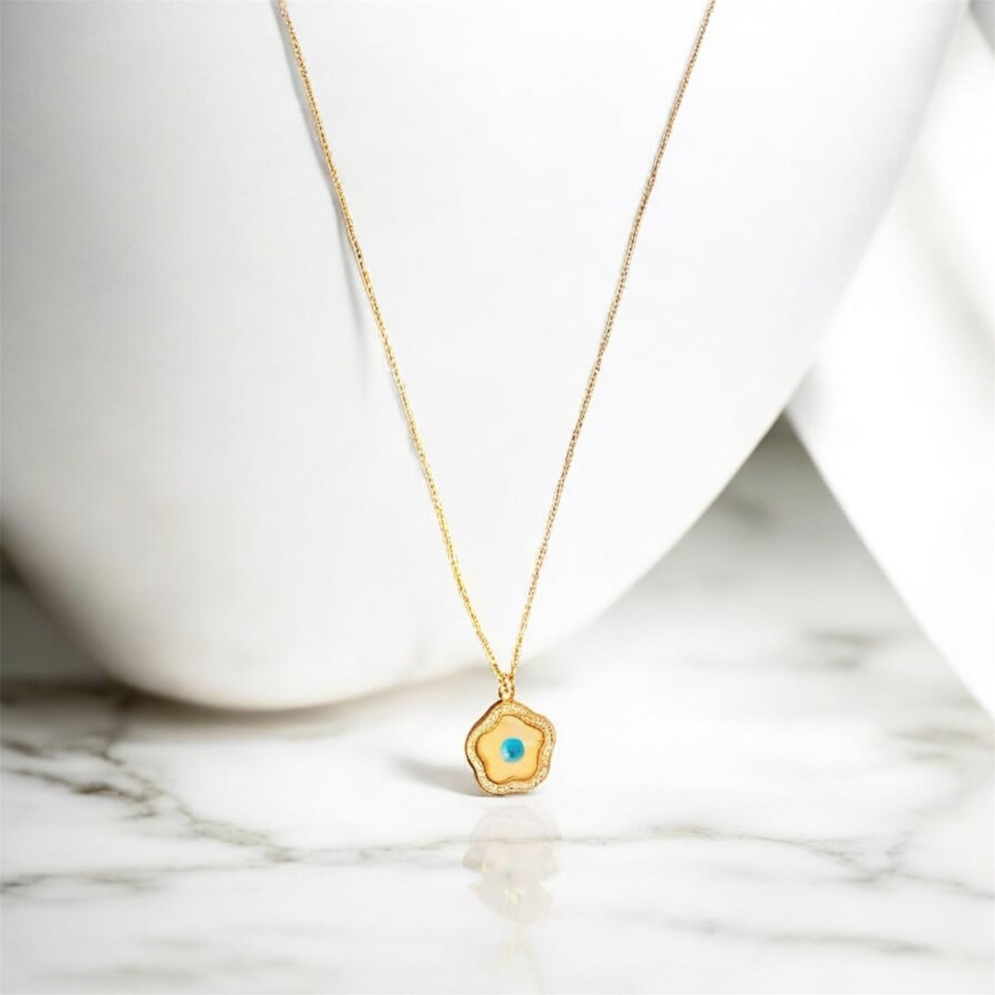 Evil Eye Flower Necklace Emerosa Jewellery