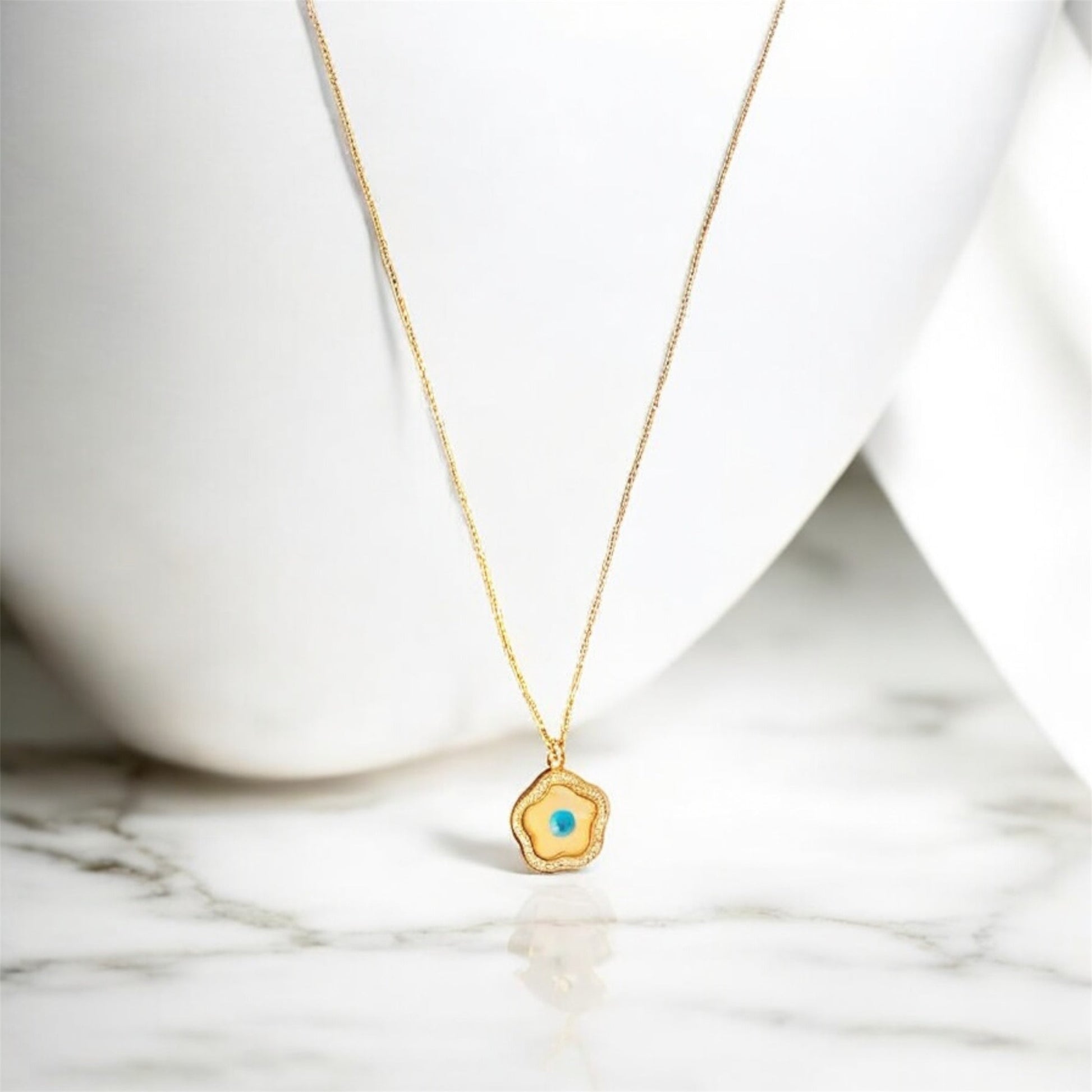 Evil Eye Flower Necklace Emerosa Jewellery
