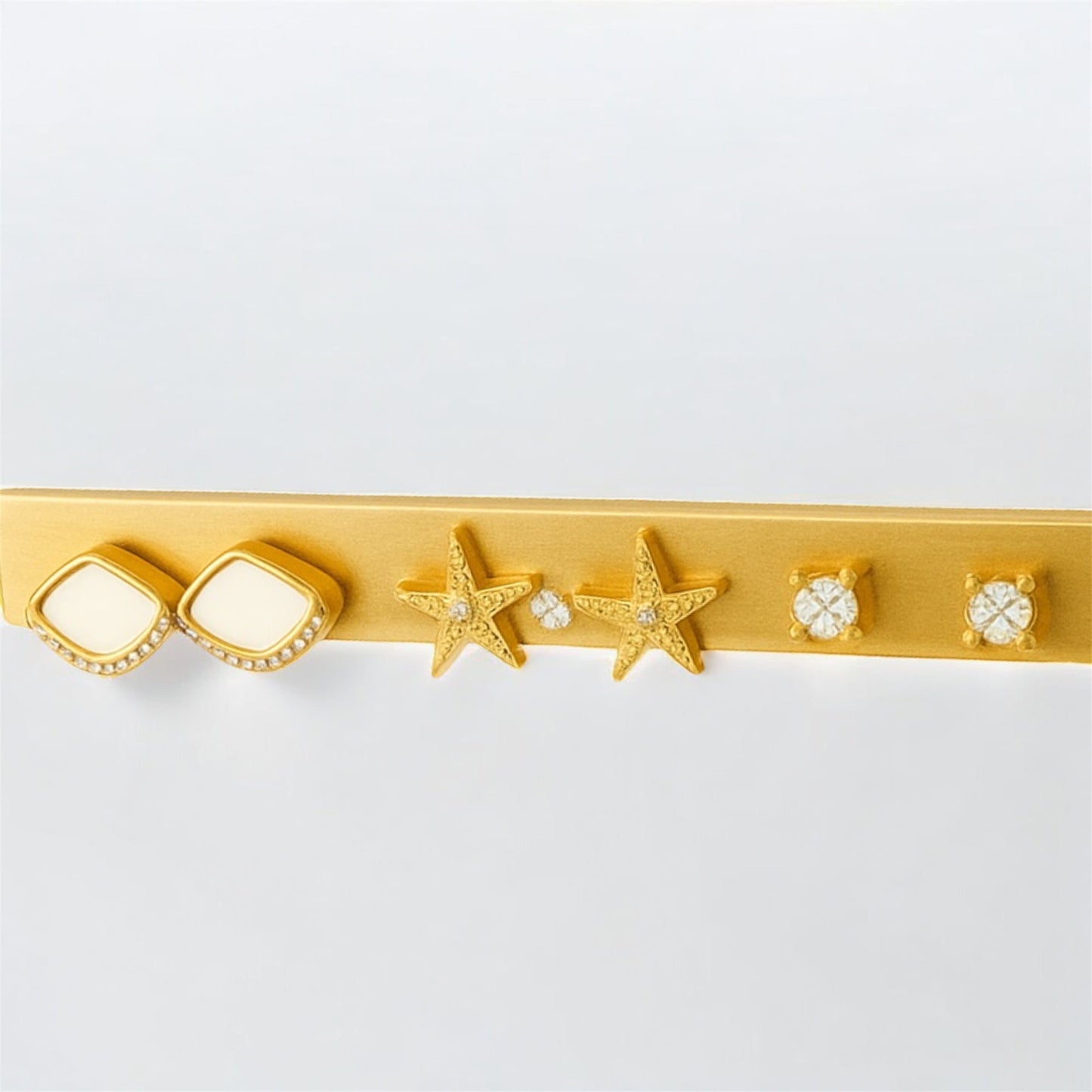 Golden Muse Mini Stud Earrings Set- 3 Pairs Emerosa Jewellery