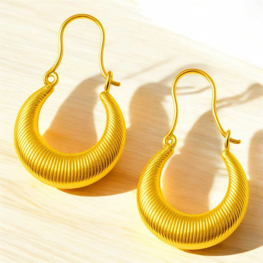 Gold Crescent Hoop Earrings Emerosa Jewellery