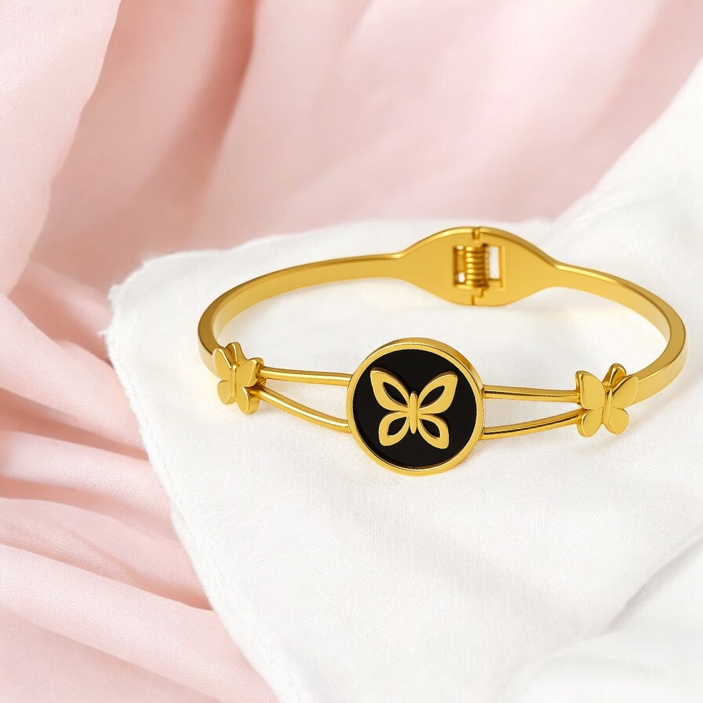 Golden Elegance Butterfly Bangle Emerosa Jewellery