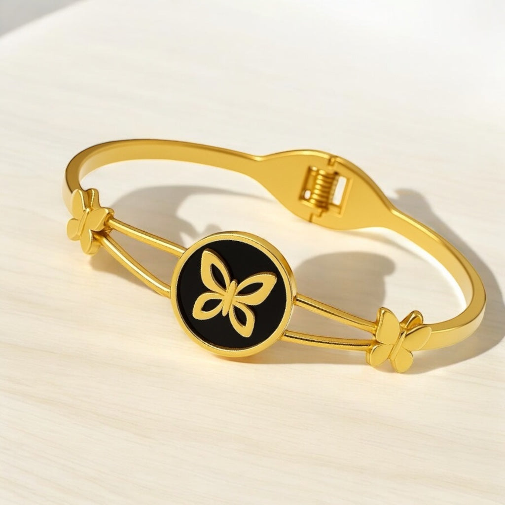 Golden Elegance Butterfly Bangle Emerosa Jewellery