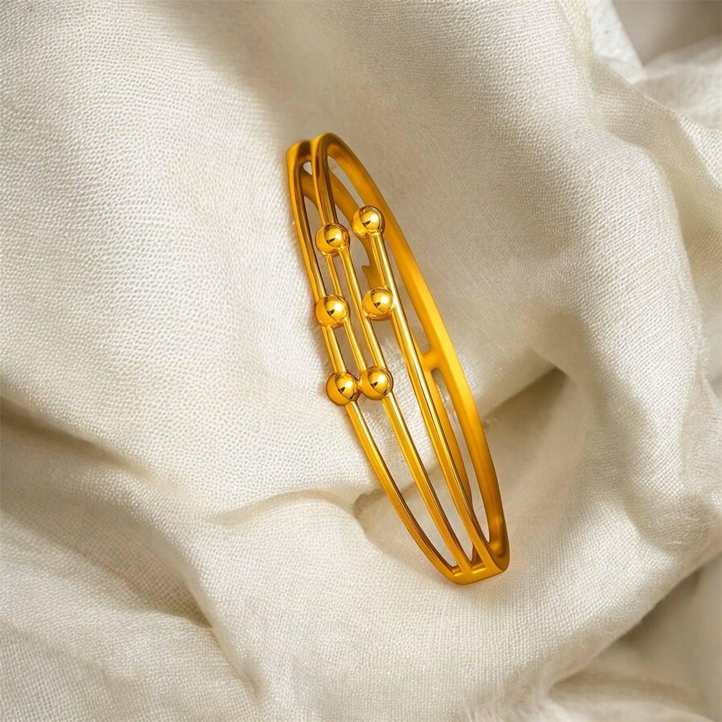 Golden Orbit Triple-Layered Bracelet Emerosa Jewellery