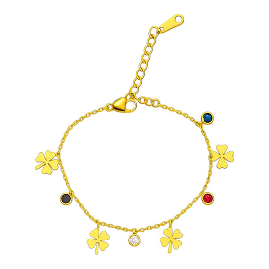  anti tarnish waterproof minimal jewellery Four leaf clover charm bracelet